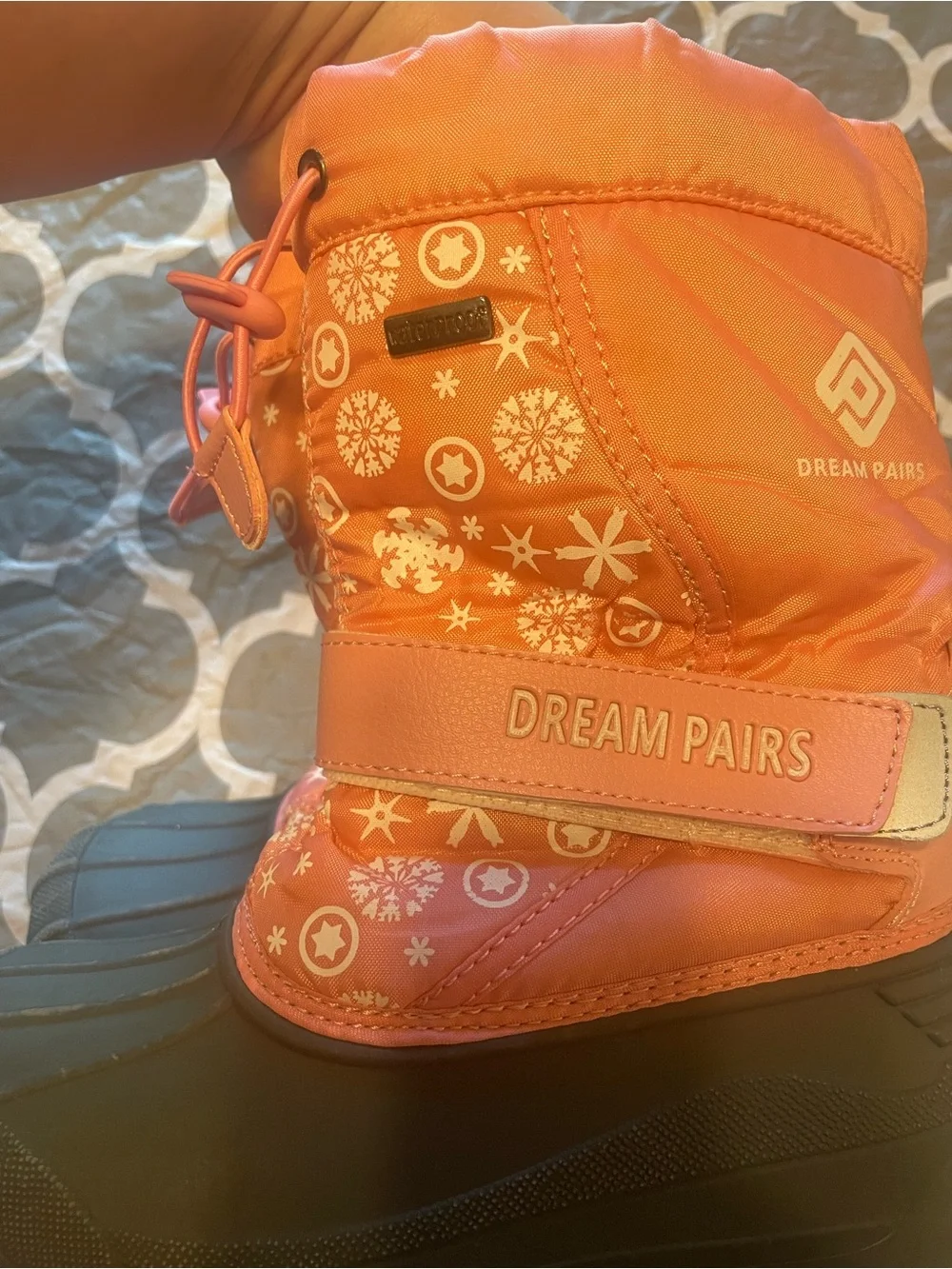 Dream pairs pink winter snow waterproof outdoor boots sz 12 girly fun